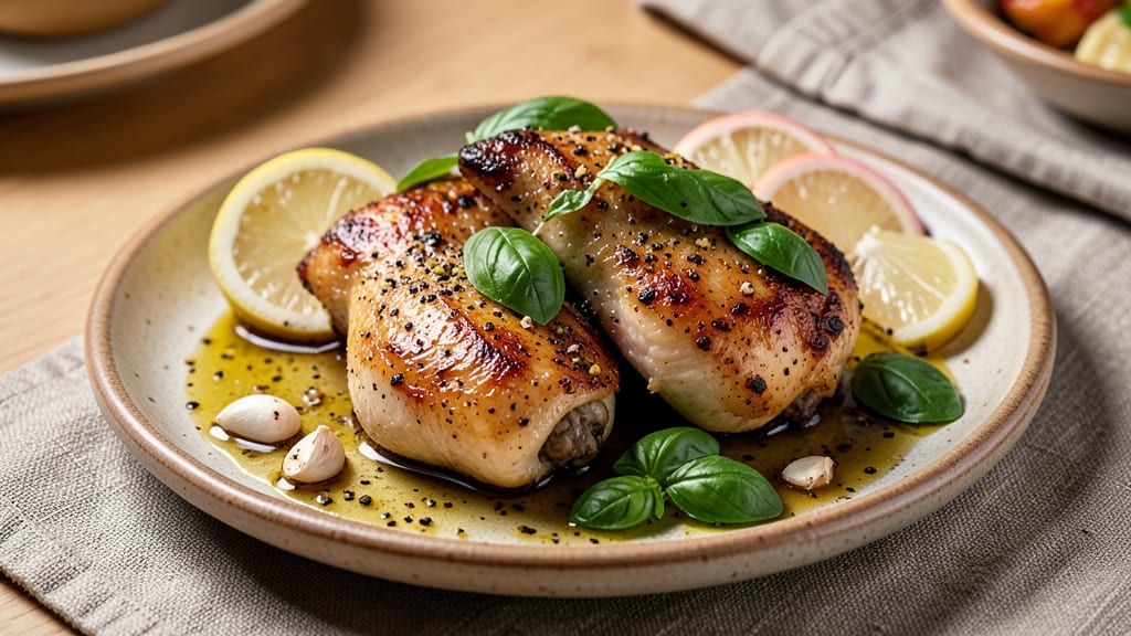 Baked Chicken With Basil Recipe: Herb-Infused Crisp Skin and Juicy Centers