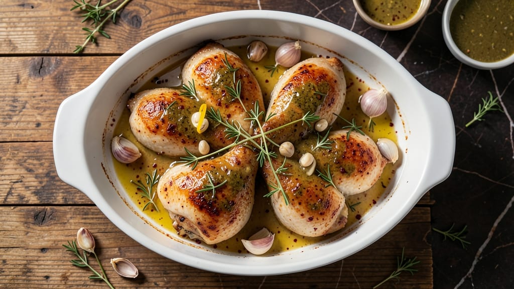 Baked Tarragon Chicken Recipe: Anise-Forward Crisp With Herbal Butter Bath