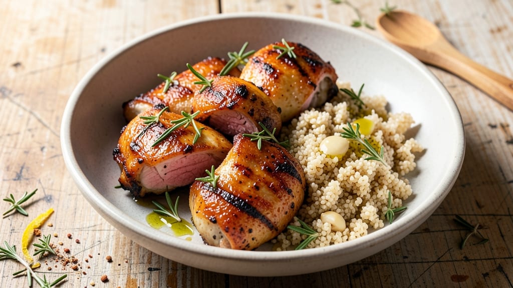 Baked Chicken Thighs and Quinoa Recipe: Herb-Infused Crisp and Fluffy One-Pan Meal