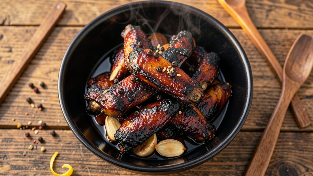 Baked Chicken Wings Black Recipe: Smoky Charcoal Crust With Juicy Centers