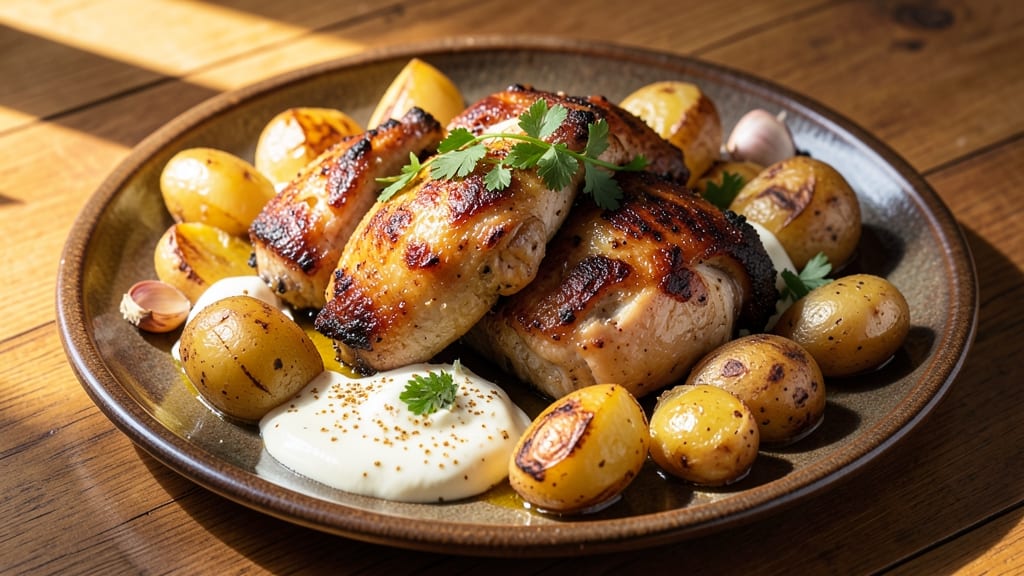 Arabic Chicken and Potatoes Recipe: Spiced Yogurt-Marinated Crisp With Tender Centers