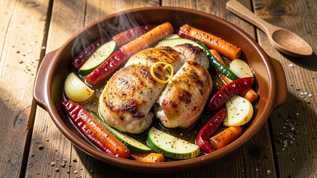 Baked Chicken Thighs and Veggies Recipe: Juicy Protein With Caramelized Veggie Crunch