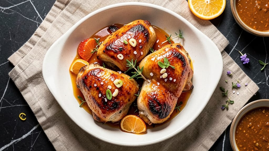 Baked Orange Chicken Thighs Recipe: Glazed Caramelized Sweetness With Crispy Skin