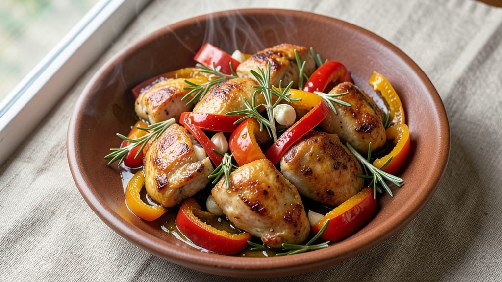 Baked Chicken and Bell Peppers Recipe: One-Pan Herb Roasted Harmony With Crispy Edges