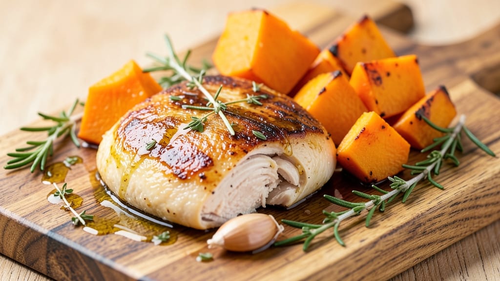 Baked Chicken Breast And Butternut Squash Recipe: Sweet-Savory Roast With Caramelized Edges