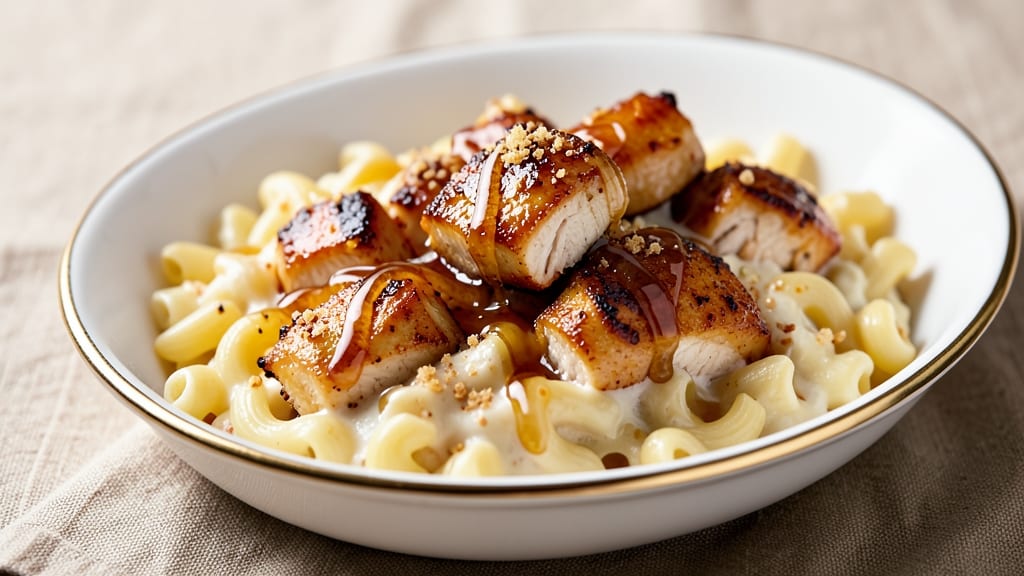 Applebee's Honey Chicken Mac and Cheese Recipe: Sticky-Sweet Glazed Chicken Over Creamy Elbow Pasta