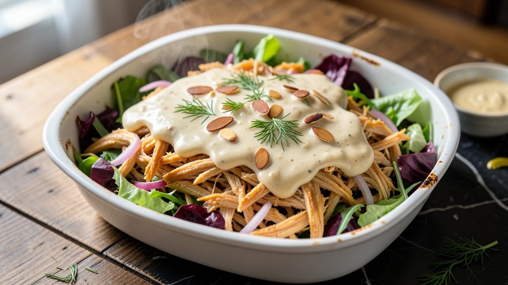 Baked Chicken Salad Casserole Recipe: Crispy Herb Topping Meets Creamy Comfort