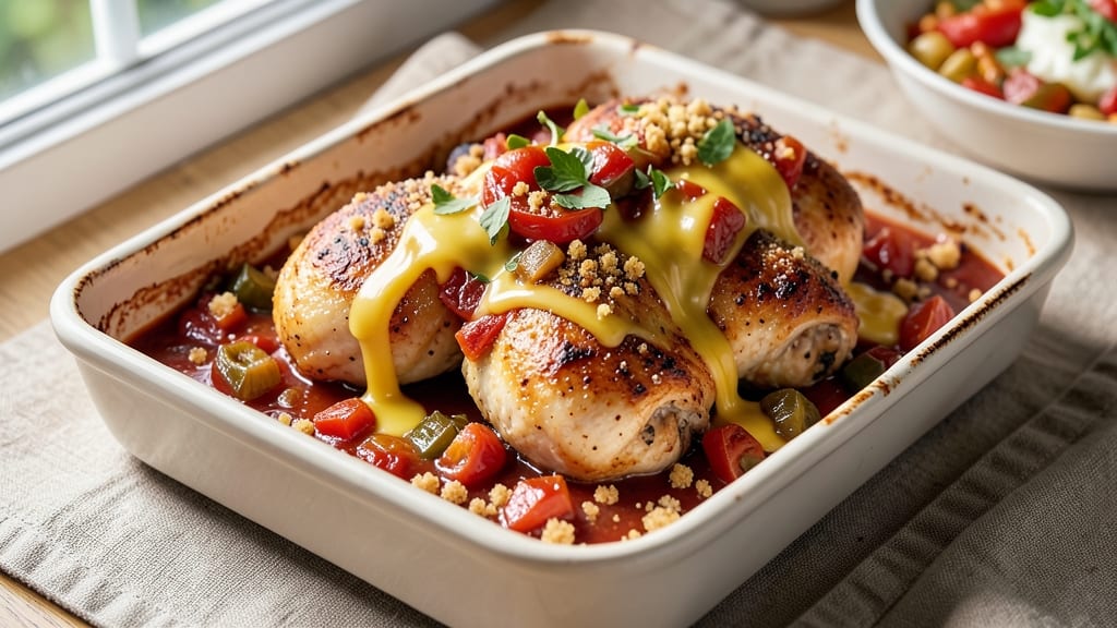 Baked Chicken Rotel Recipe: Spicy Tomato-Cheese Crust in One Pan