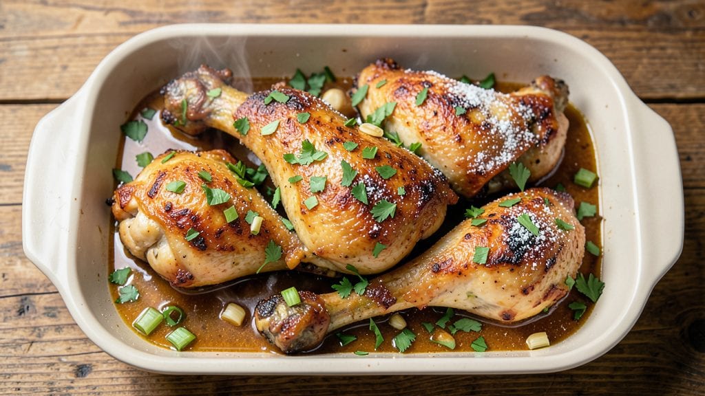 Baked Chicken Thighs and Drumsticks Recipe: Celery-Crusted Crunch With Juicy Centers