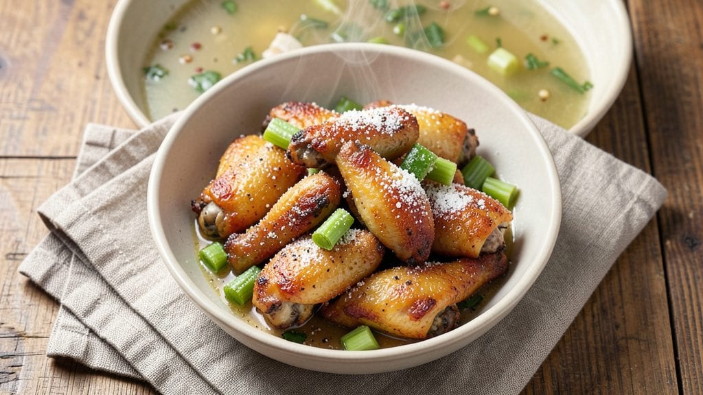 Boiled Chicken Wings Recipe: Celery-Crusted Crunch With Vinegar Tang Twist