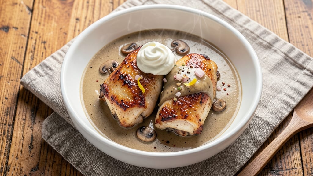 Baked Chicken Thighs With Cream Of Mushroom Soup Recipe: Rich Mushroom Gravy That Clings to Every Bite