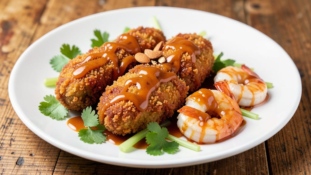 Bang Bang Chicken And Shrimp Copycat Recipe: Crispy Celery-And-Herb Crunch With Creamy Coconut Yogurt