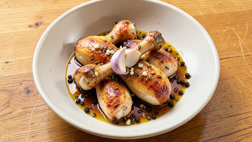 Chicken Leg Marinade Recipe: Celery-Crusted Vinegar Zing for Crispy Skin