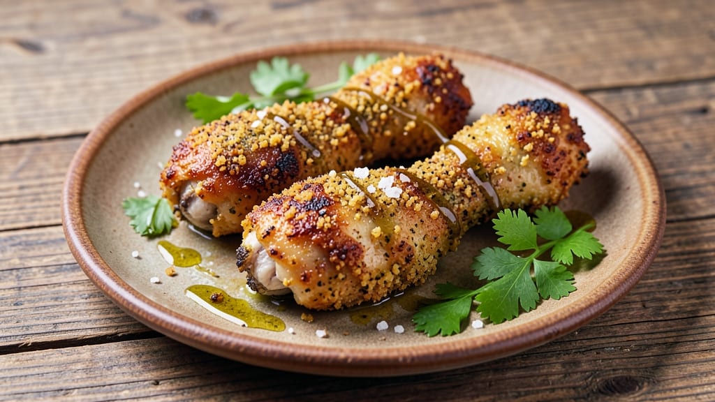 Chicken Legs Recipe: Celery-Crusted Crunch With Smoky Garlic Glaze