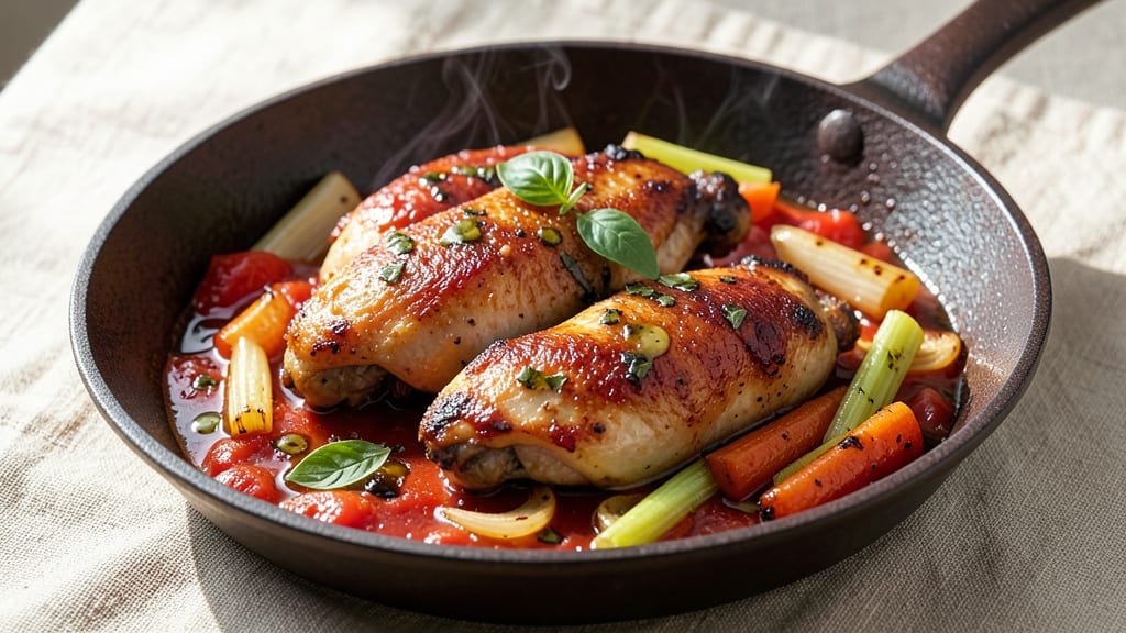 Chicken Thighs With Canned Tomatoes Recipe: Slow-Simmered Umami Depth in One Pot