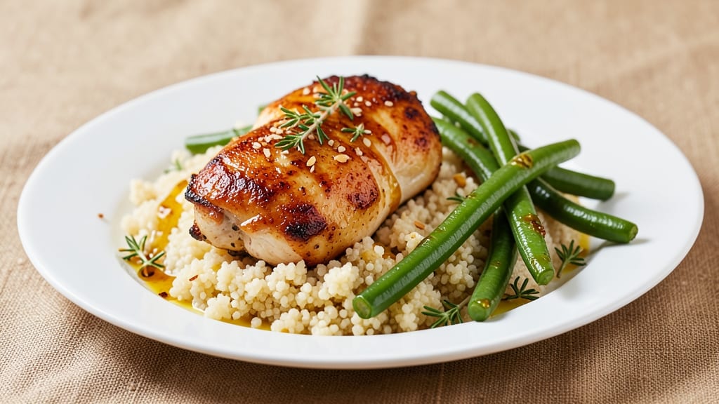 Chicken Thyme With Green Bean Couscous Recipe: HelloFresh-Inspired One-Pan Harmony