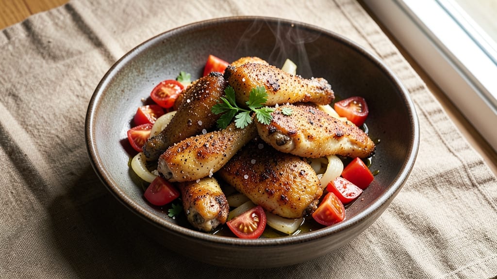 Chicken Wing Tips Recipe: Crispy Celery-Crusted Bites with Buttery Braise