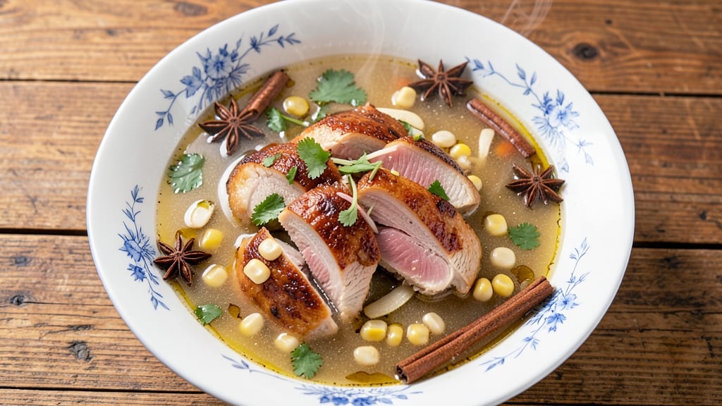 Authentic Chinese Chicken and Corn Soup Recipe: Fragrant Ginger-Garlic Broth with Silky Egg Drop Swirls
