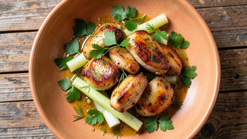 Ukrainian Chicken Recipe: Celery-Crusted Vinegar Braise With Herbal Depth